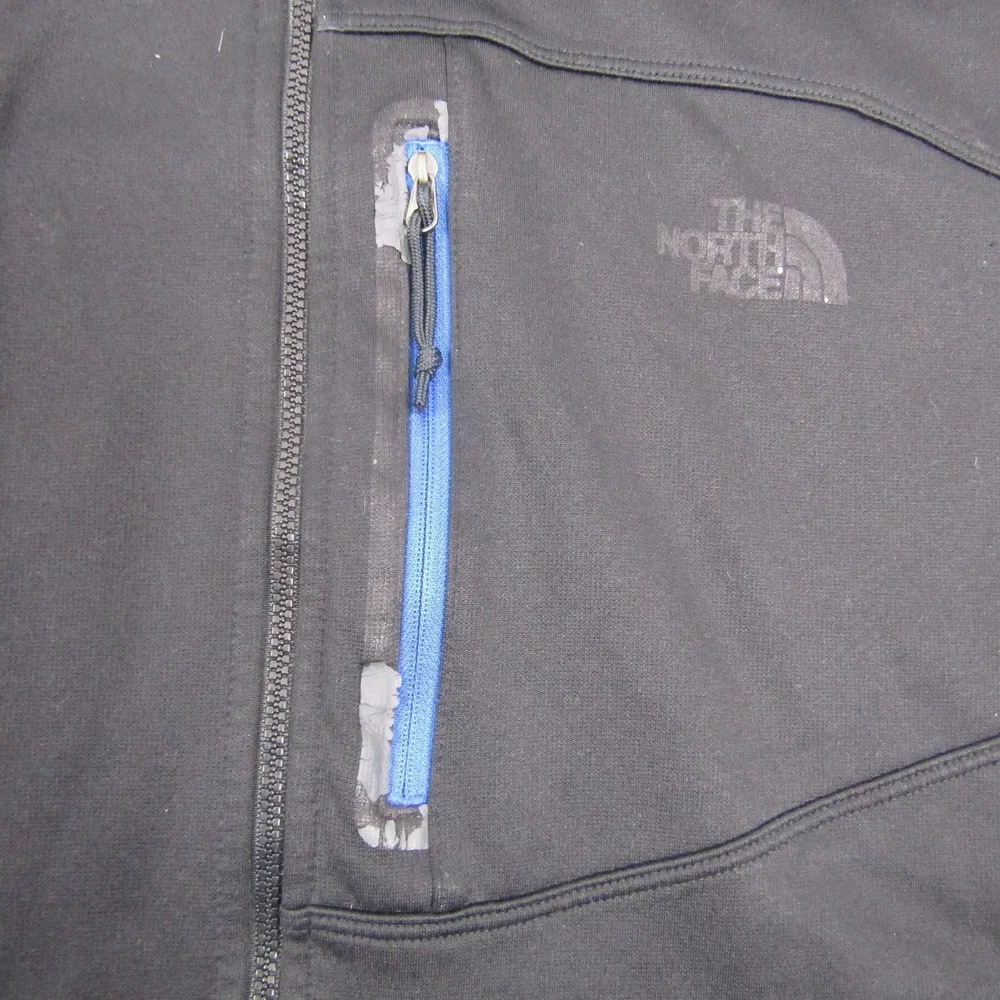 The North Face Jacket Mens XL Black Hooded Full Zip Softshell Lined Hiking‎